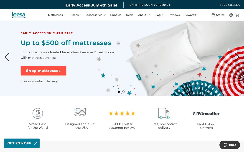 Leesa website