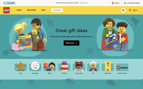 LEGO website screenshot