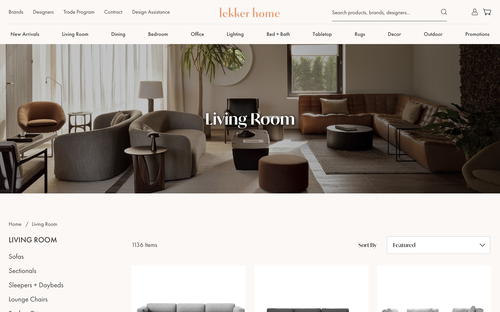 Lekker Home website screenshot