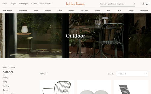Lekker Home website screenshot