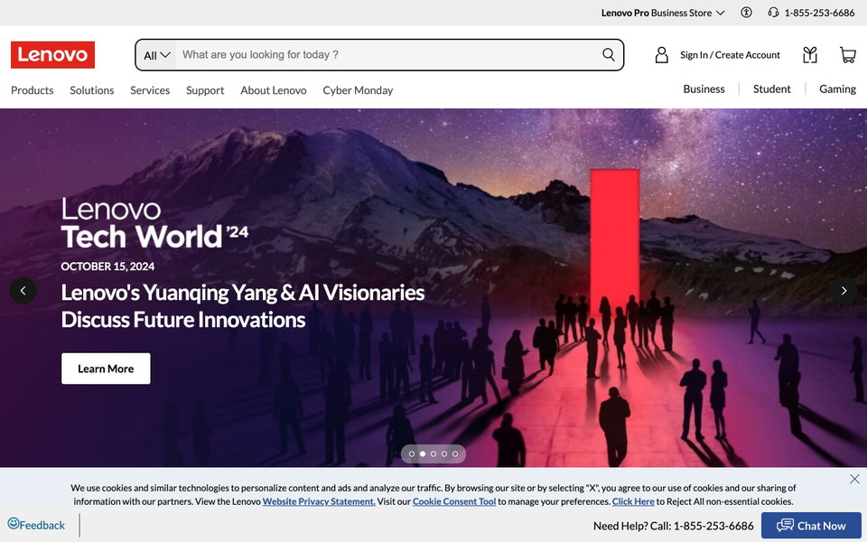 Lenovo website