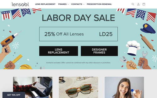 Lensabl website screenshot