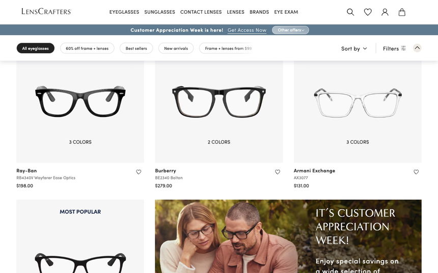 LensCrafters on Shomp