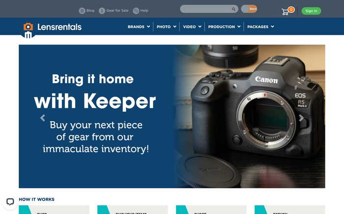 Lensrentals screenshot