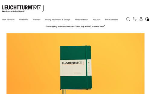 Leuchtturm1917 website screenshot