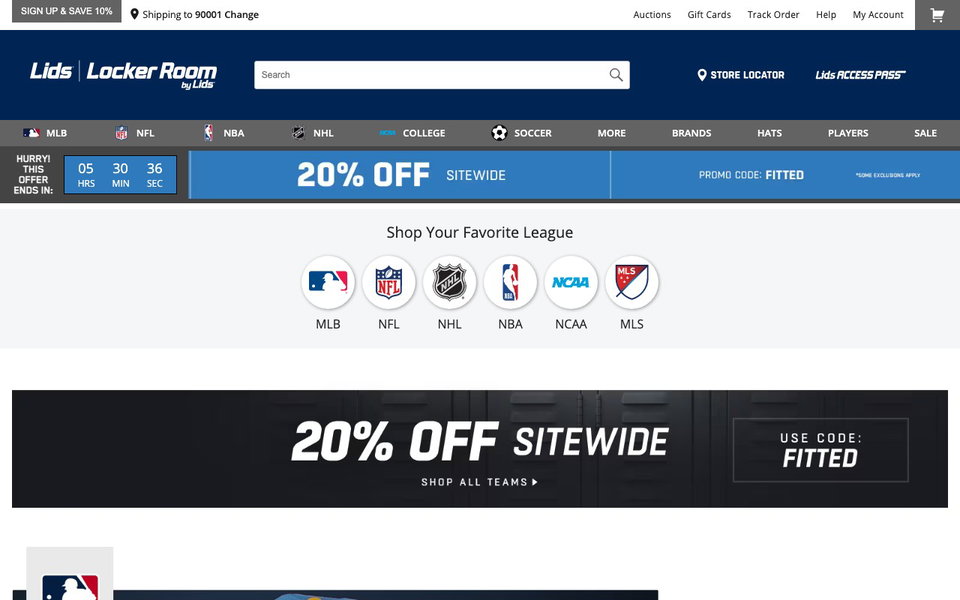 Lids website
