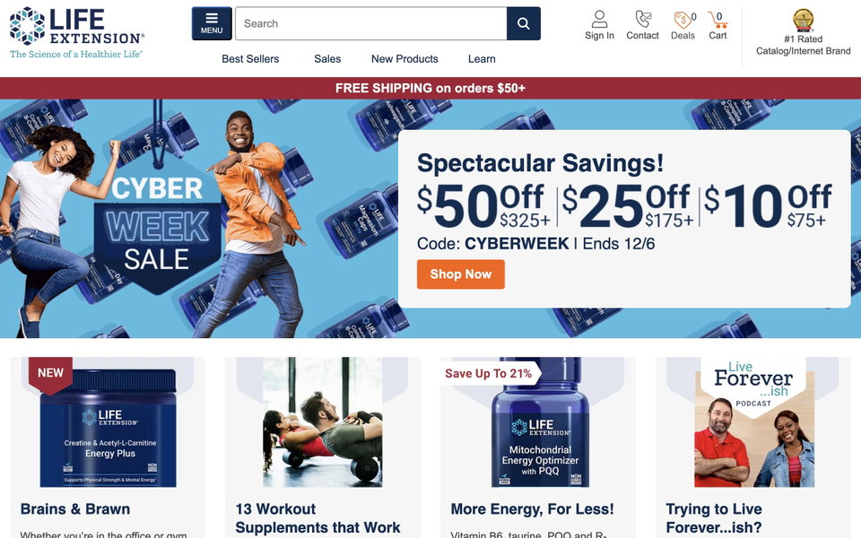 Life Extension website