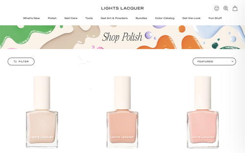 Lights Lacquer website screenshot