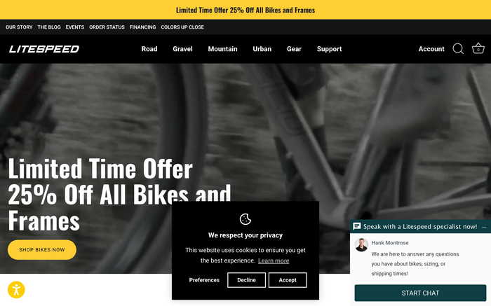 Litespeed Bicycles screenshot