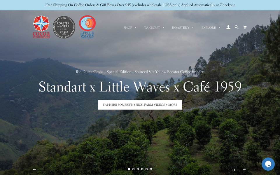 Little Waves Coffee Roasters website