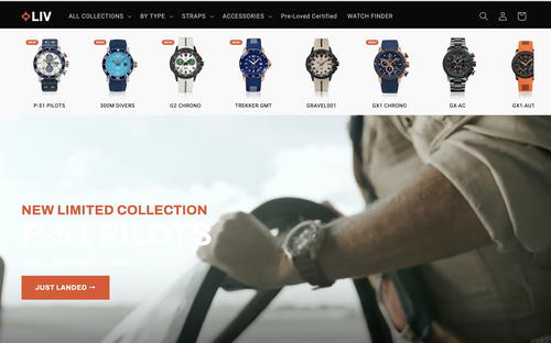 LIV Watches website screenshot