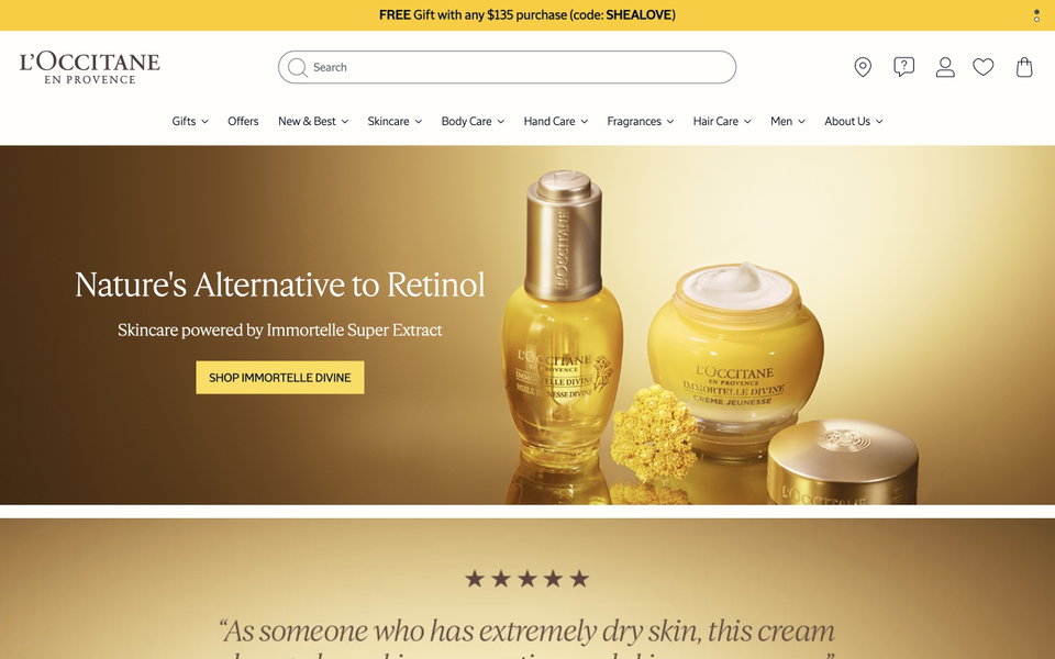 L'Occitane en Provence website