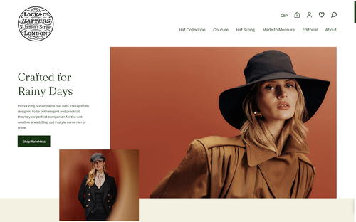Lock & Co. Hatters website screenshot