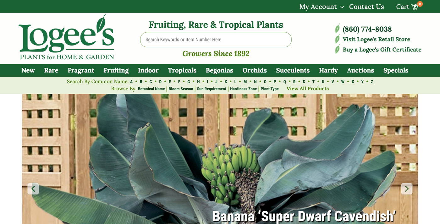 Logee's Plants screenshot