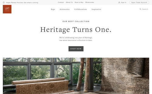 Loloi Rugs website screenshot