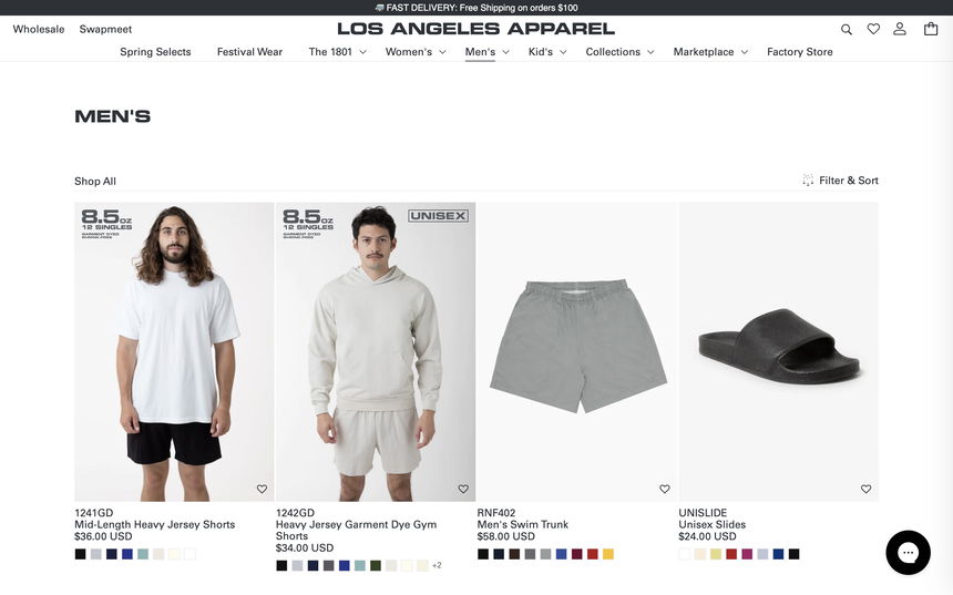 Los Angeles Apparel on Shomp