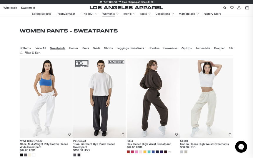 Los Angeles Apparel on Shomp