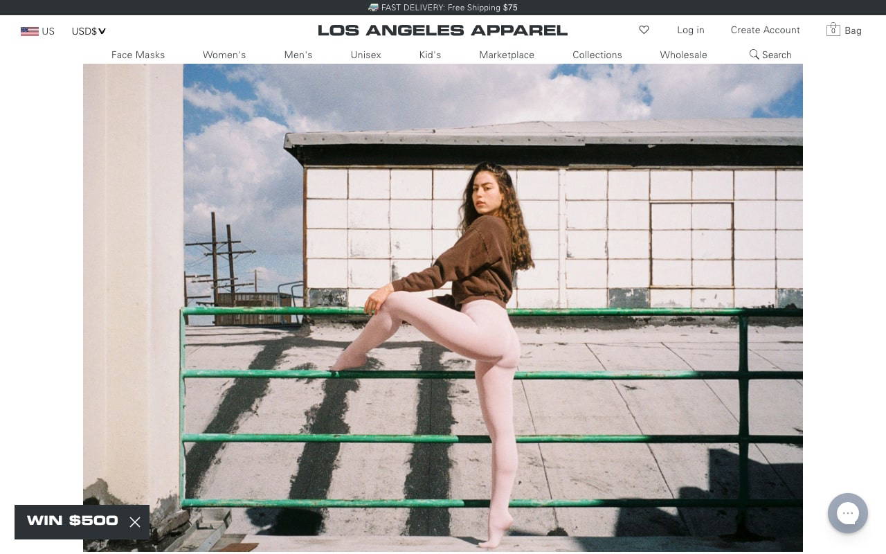 Los Angeles Apparel screenshot