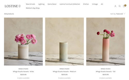 Lostine website screenshot