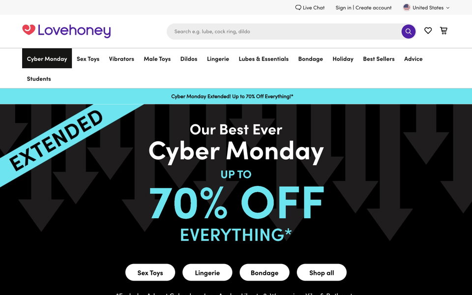 Lovehoney website