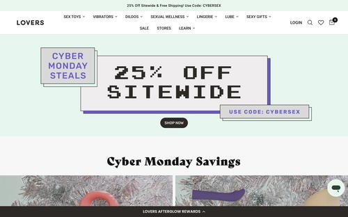 Lovers Stores website screenshot