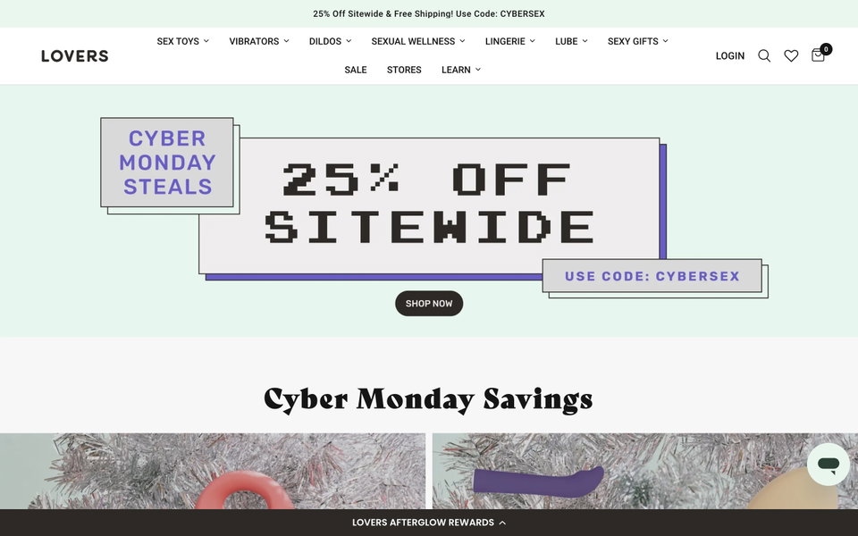 Lovers Stores website