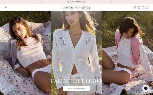 LoveShackFancy website screenshot