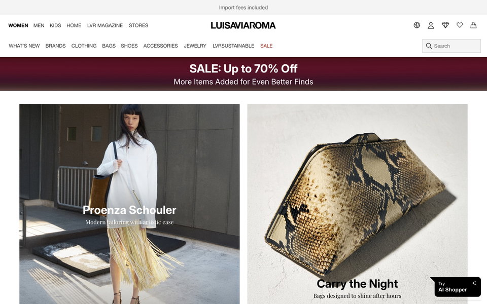 LuisaViaRoma website