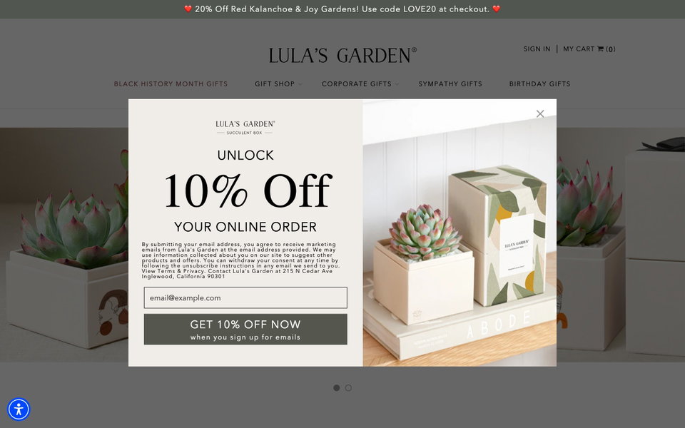 Lula's Garden website