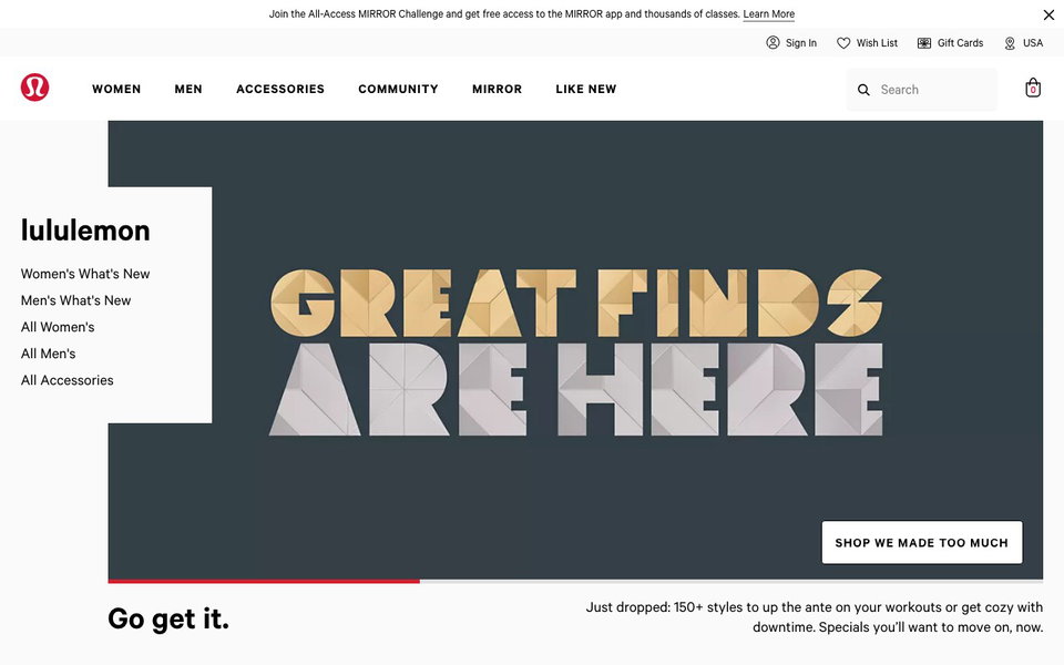 lululemon website