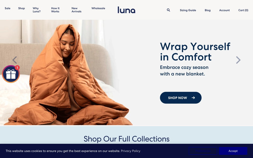 Luna Blanket website