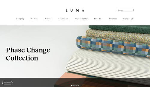Luna Textiles website screenshot