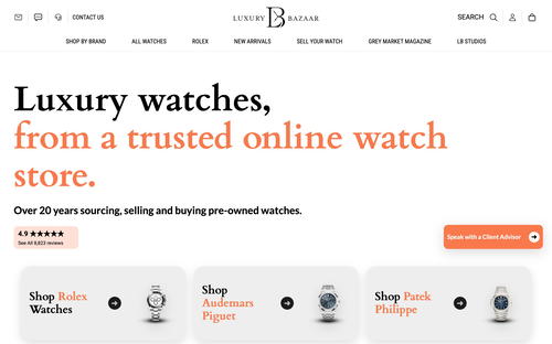 Luxury Bazaar website screenshot