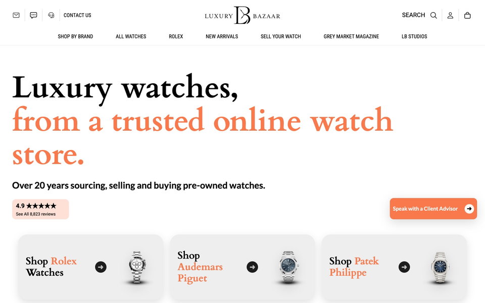 Luxury Bazaar website