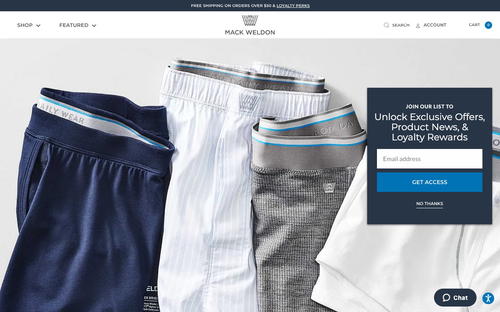 Mack Weldon website screenshot