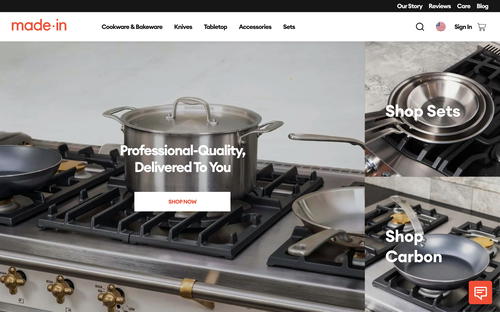 Made In Cookware website screenshot