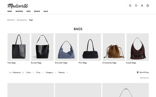 Madewell website screenshot