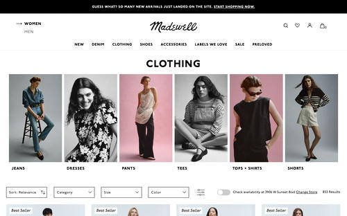 Madewell website screenshot