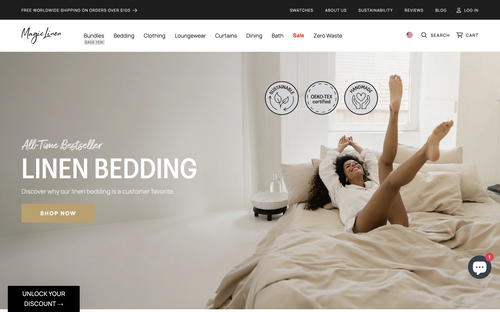 MagicLinen website screenshot