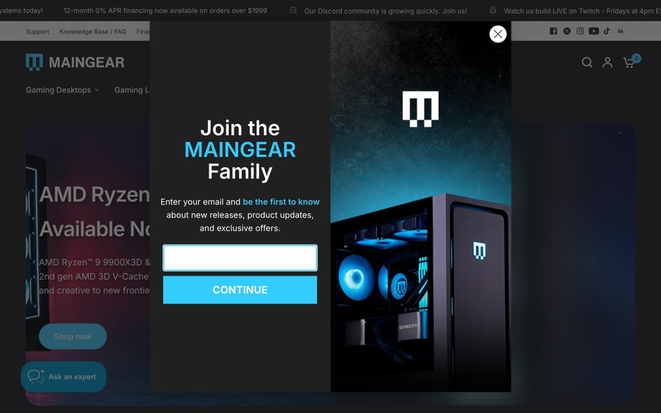 MAINGEAR website
