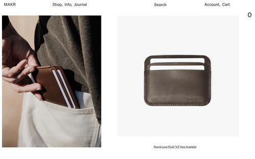 MAKR Carry Goods website screenshot