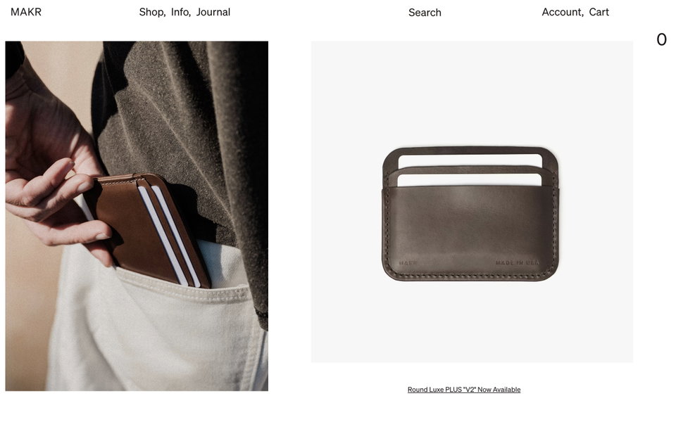 MAKR Carry Goods website