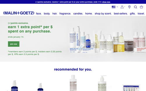 Malin+Goetz website screenshot
