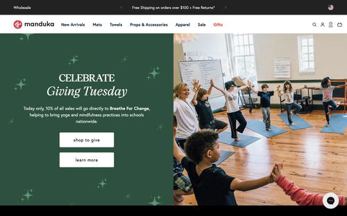 Manduka website screenshot