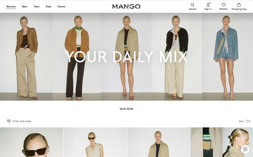 MANGO website screenshot
