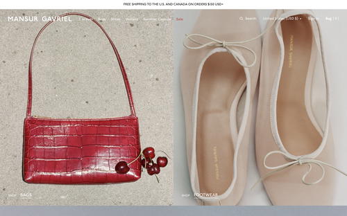 Mansur Gavriel website screenshot