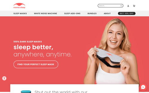 Manta Sleep website screenshot