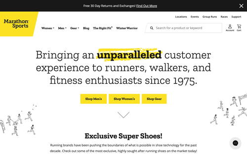 Marathon Sports website screenshot