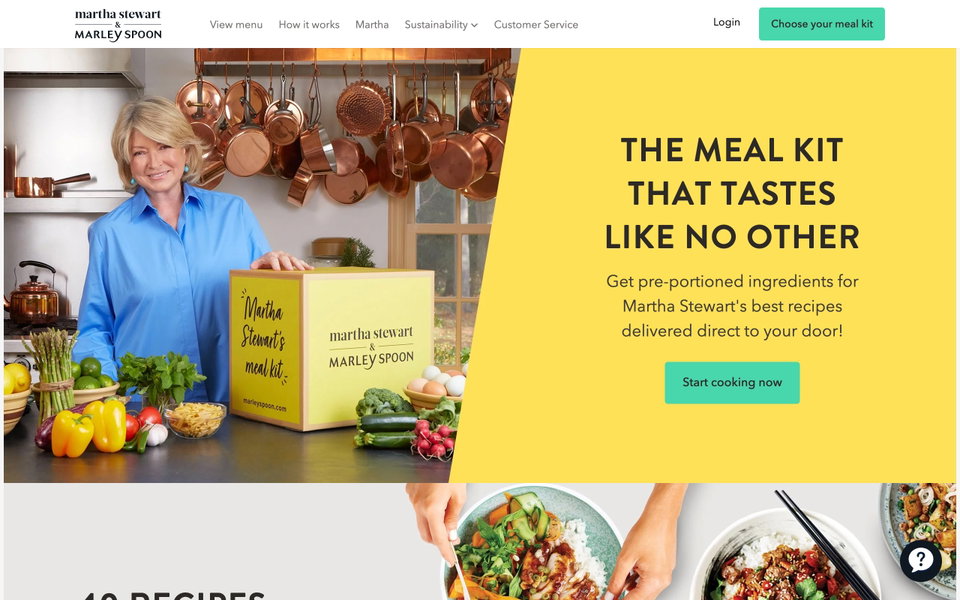 Martha & Marley Spoon website