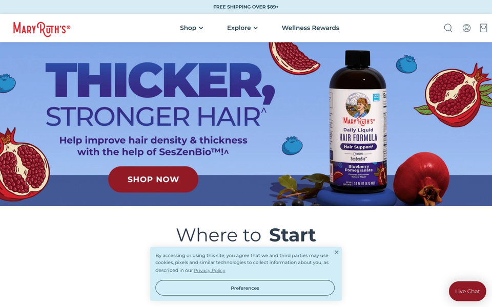 MaryRuth Organics website